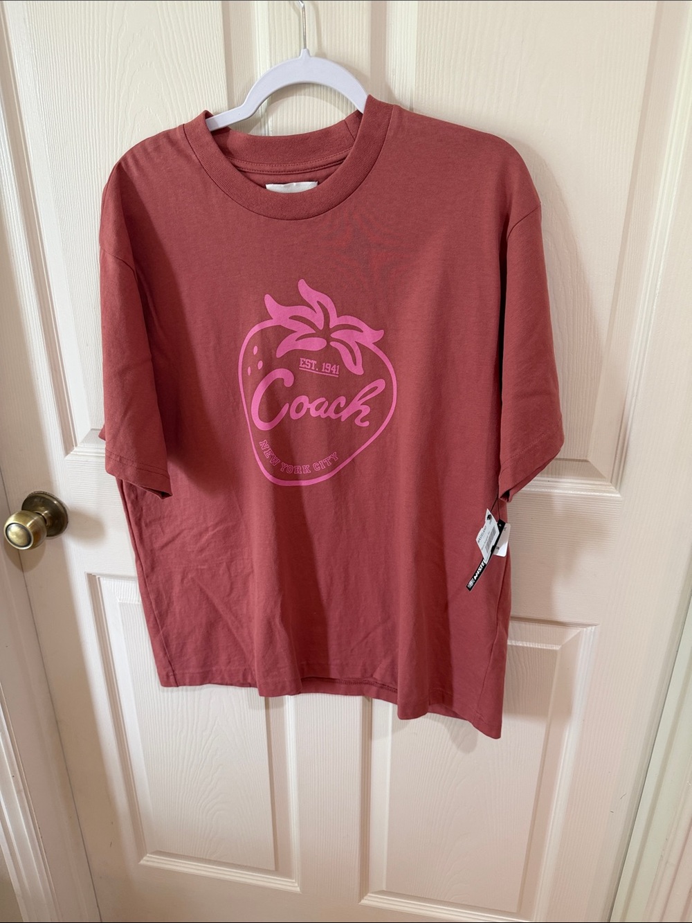 Coach Strawberry Skater Short Sleeve Sz L.  Box50